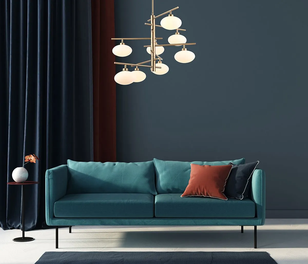 Fiorenzo, nowoczesna lampa wisząca, w kolorze mosiężnym, G9, MDM3661-8 BRO+W